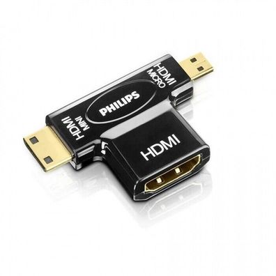 Philips SWV2429W/10 Dual T-Adapter HDMI (F) to Mini/ Micro HDMI (M) UHD 3D 4K