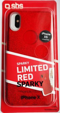 sbs Sparky Cover glitzer rot für iPhone XS / X TPU limited Edition