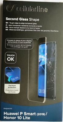 Cellularline Displayschutz glas für Huawei P Smart (2019) / Honor 10 Lite