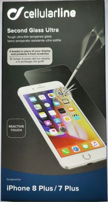 Cellularline Displayschutzglas für Apple iPhone 7 Plus / 8 Plus
