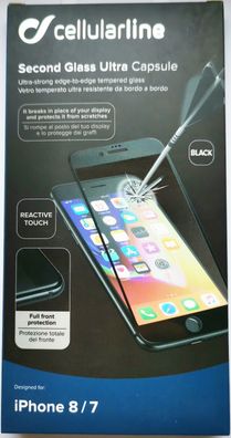 Cellularline Displayschutzglas Black für Apple iPhone 7 / 8