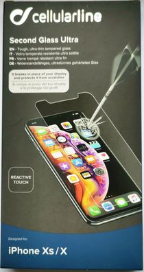 Cellularline Displayschutzglas für Apple iPhone X / XS