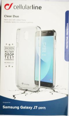 Cellularline Clear Duo Cover Schutzhülle Backcover für Samsung Galaxy J7 2017