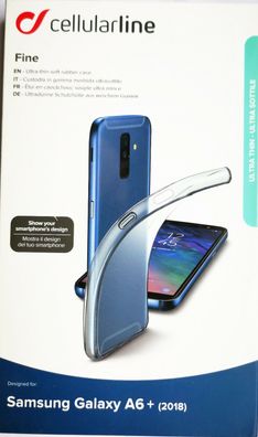 Cellularline Fine Cover Schutzhülle Backcover für Samsung Galaxy A6+ 2018