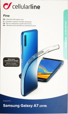 Cellularline Fine Cover Schutzhülle Backcover für Samsung Galaxy A7 2018