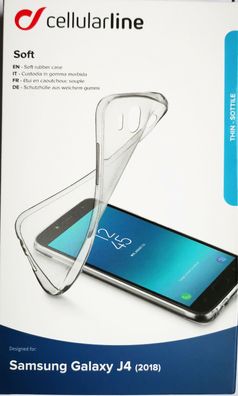 Cellularline Soft Cover Schutzhülle Backcover für Samsung Galaxy J4 2018