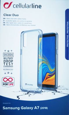 Cellularline Clear Duo Cover Schutzhülle Backcover für Samsung Galaxy A7 2018