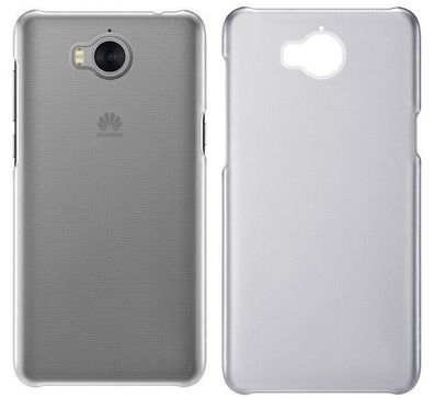 Original Huawei Y6 2017 PC Case Cover Schutzhülle grau klar transparent