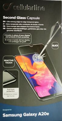 Cellularline Displayschutzglas Second Glass für Samsung Galaxy A20e schwarz