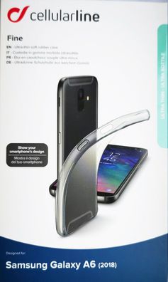 Cellularline Fine Cover Schutzhülle Backcover für Samsung Galaxy A6 2018