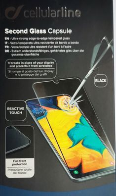 Cellularline Displayschutzglas Second Glass für Samsung Galaxy A70 schwarz