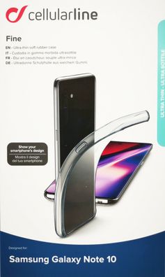Cellularline Fine Cover Schutzhülle Backcover für Samsung Galaxy Note 10