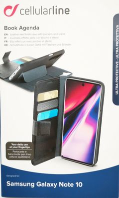 Cellularline Book Agenda Tasche Standfunktion Kartenfach Samsung Galaxy Note 10
