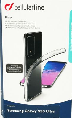 Cellularline Fine Cover Schutzhülle Backcover für Samsung Galaxy S20 Ultra