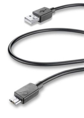 Cellularline USB Ladekabel Datenkabel Micro USB schwarz 1m