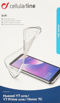 Cellularline Soft Cover Schutzhülle Backcover für Huawei Y7 2018 Y7 Prime 2018