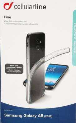Cellularline Fine Cover Schutzhülle Backcover für Samsung Galaxy A8 2018
