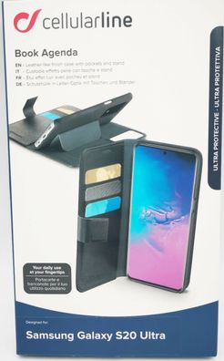 Cellularline Book Agenda Tasche Standfunktio Kartenfach Samsung Galaxy S20 Ultra