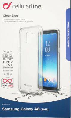 Cellularline Clear Duo Cover Schutzhülle Backcover für Samsung Galaxy A8 2018