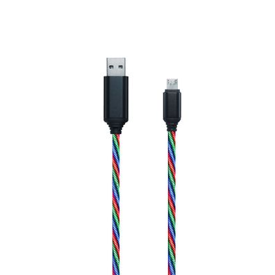 TriColor LED Micro USB Kabel 1m Lade und Daten Kabel zb. Samsung Galaxy S5 S6 S7