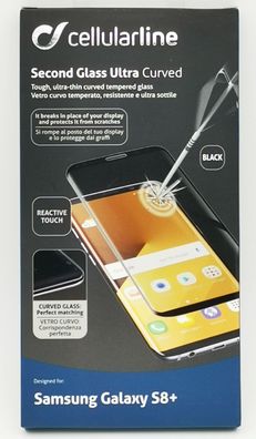 Cellularline Displayschutzglas Second Glass für Samsung Galaxy S8+ schwarz
