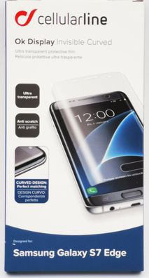 Cellularline Displayschutz Folie Invisible Curved für Samsung Galaxy S7 Edge