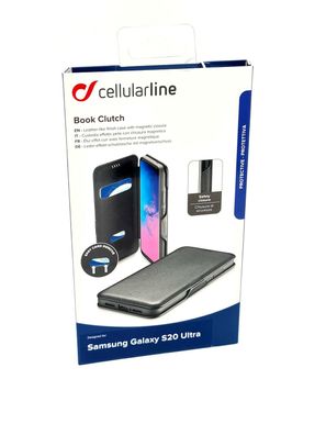 Tasche Schutzhülle für Samsung Galaxy S20 Ultra Lederoptik schwarz Book Clutch