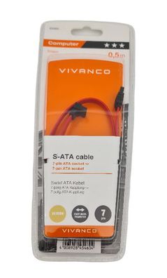 S-ATA Serial ATA Kabel Kupplung Fast Data 7 Pin 0,5m gewinkelt