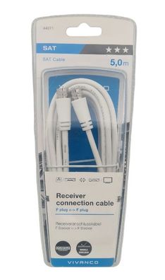 Receiveranschlusskabel F Stecker 5m Kabel DVB S2 F Plug Receiver Kabel