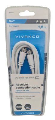 Receiveranschlusskabel F Stecker 1,5m Kabel DVB S2 F Plug Receiver Kabel
