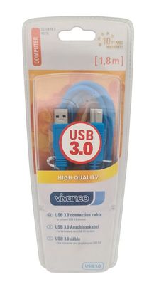 USB 3.0 Anschlusskabel PC Drucker, Scanner Kabel 1,8m