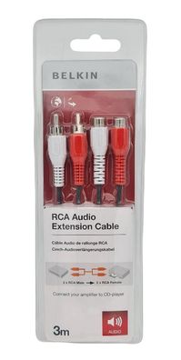 Belkin RCA Cinch Kabel 3m 2-Stecker - 2-Stecker Audio Extension Kabel