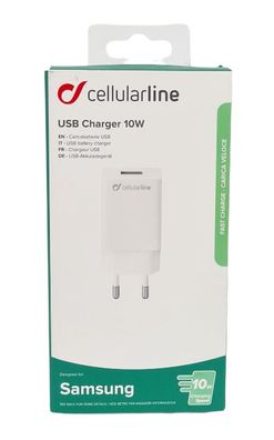Cellularline Fast Charge 10W USB Netzteil Ladegerät Schnell Laden für Samsung