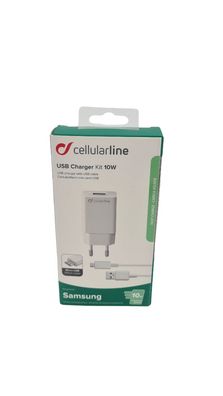 Cellularline Fast Charger Kit 10W USB Netzteil Ladegerät Schnell Laden Samsung