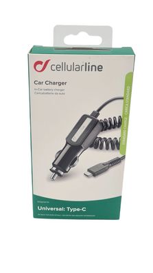 Cellularline USB Car Charger 10W KFZ Universal Ladegerät 12/24V schwarz TYP C