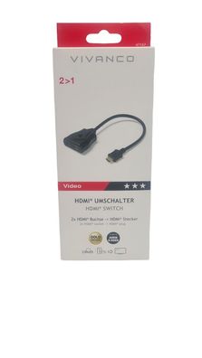 Vivanco HDMI Umschalter 2x HDMI Buchse Switch 2-1 manuell