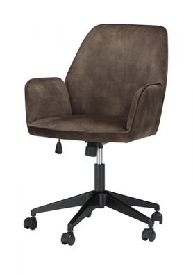 Bürostuhl in grau Velvet mit Armlehne Schreibtischstuhl drehbar bis 120 kg O-Ottawa