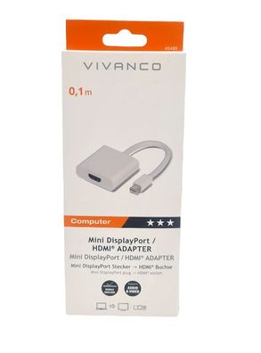 Vivanco Mini DisplayPort Stecker - HDMI Buchse 0,1m weiß