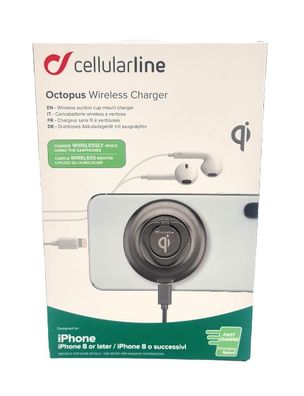 Cellularline Octopus Wireless Charger Drahtlos Ladegerät für iPhone 8 X XS XR