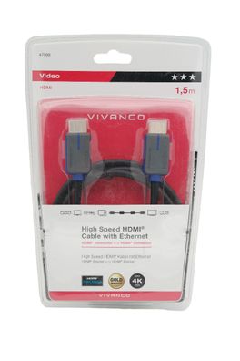 Vivanco High Speed HDMI Kabel Ethernet Full HD UHD 3D 4K 2160p 1,5m ARC TV