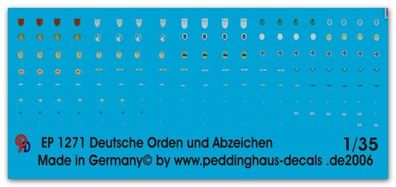 Aufkleber Decals 1:35 1271 Deutsche Orden , Schilder, Mützenabzeichen No 1