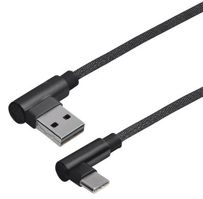 USB C auf USB Ladekabel 1m Typ C Kabel Winkelstecker 90° Samsung S21 S22 S23