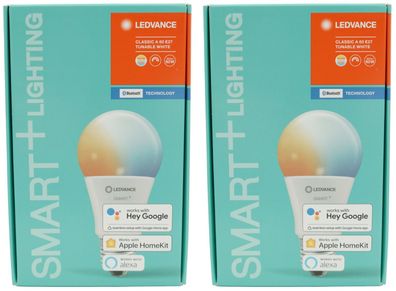 2x Ledvance LED Smart+ Lampe 8,5W = 60W E27 matt 2700K-6500K Dimmbar Bluetooth
