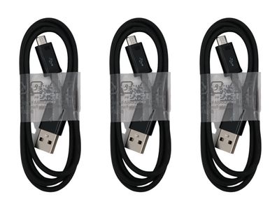 3x Original Samsung Ladekabel Micro USB Kabel 1m A3 A5 J5 S4 S5 S6 S7 schwarz