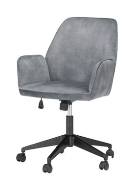Schreibtischstuhl in grau Velvet mit Armlehne Bürostuhl drehbar bis 120 kg O-Ottawa