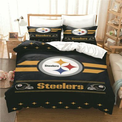 2tlg. Pittsburgh Steelers Fußball bettbezug Kinder Geschenk Bettwäsche 135 x 200 cm