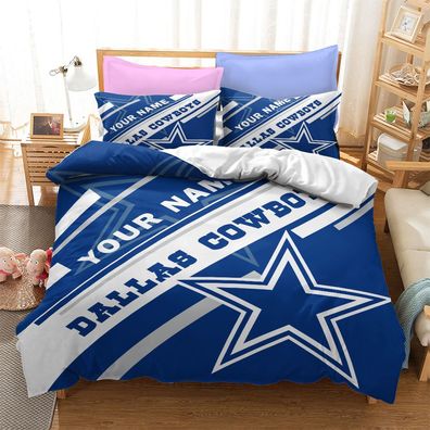 2tlg. Dallas Cowboys Fußball bettbezug Kinder Geschenk Bettwäsche 135 x 200 cm