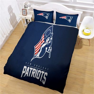 2tlg. New England Patriots Fußball bettbezug Kinder Geschenk Bettwäsche 135 x 200 cm