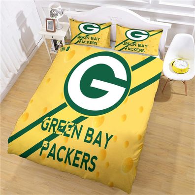 2tlg. Green Bay Packers Fußball bettbezug Kinder Geschenk Bettwäsche 135 x 200 cm