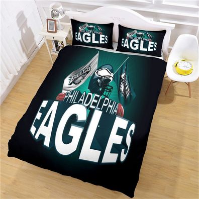 2tlg. Philadelphia Eagles Fußball bettbezug Kinder Geschenk Bettwäsche 135 x 200 cm